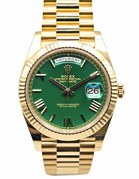 rolex green gold|rolex day date 40 yellow gold.